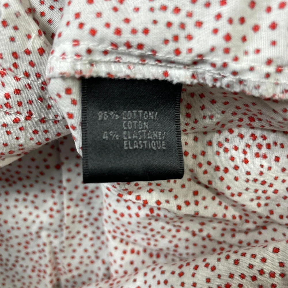 Lafayette 148 New‎ York 4 Blouse Dots Cotton Blend Short Sleeve
